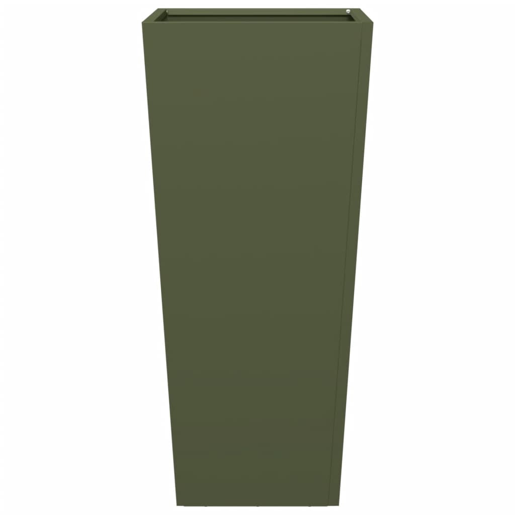 plantekrukker 2 stk. 35x35x75 cm stål olivengrøn