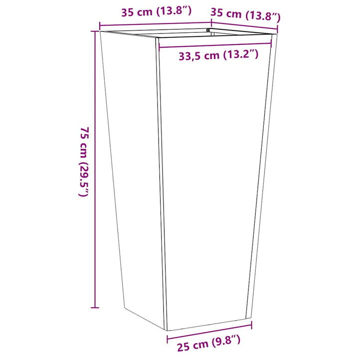 plantekrukke 35x35x75 cm galvaniseret stål