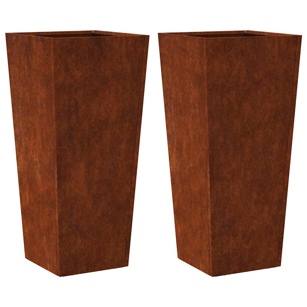 Havekrukker 2 stk 35x35x75 cm Forvitringsstål