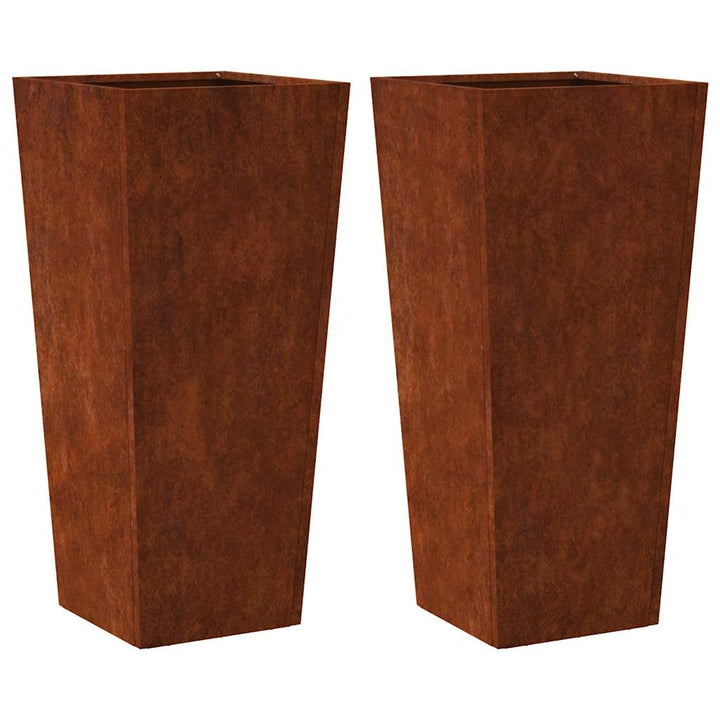 Havekrukker 2 stk 35x35x75 cm Forvitringsstål