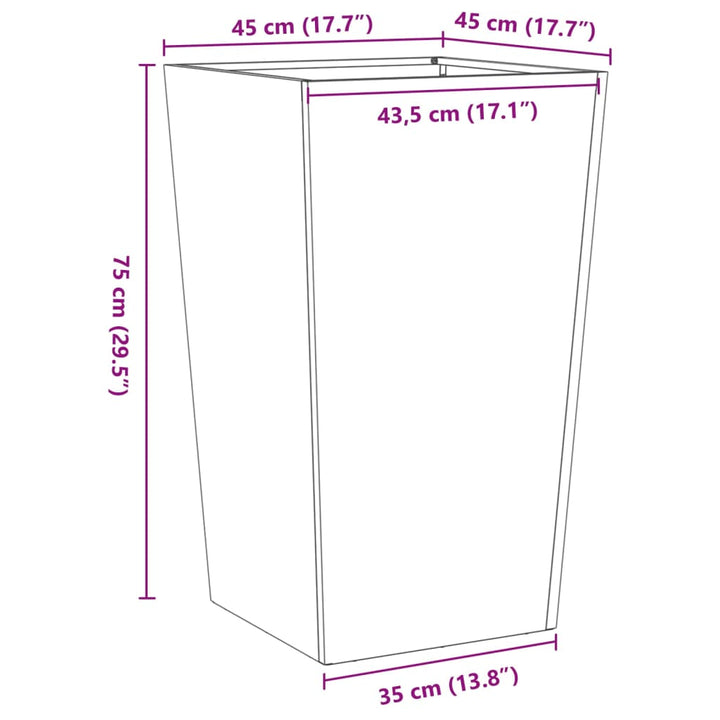plantekrukke 45x45x75 cm stål hvid