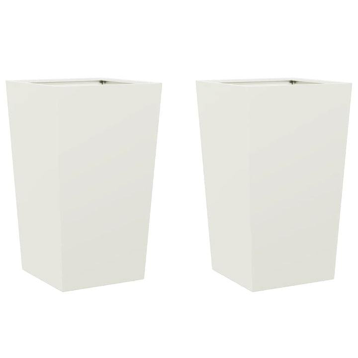plantekrukker 2 stk. 45x45x75 cm stål hvid