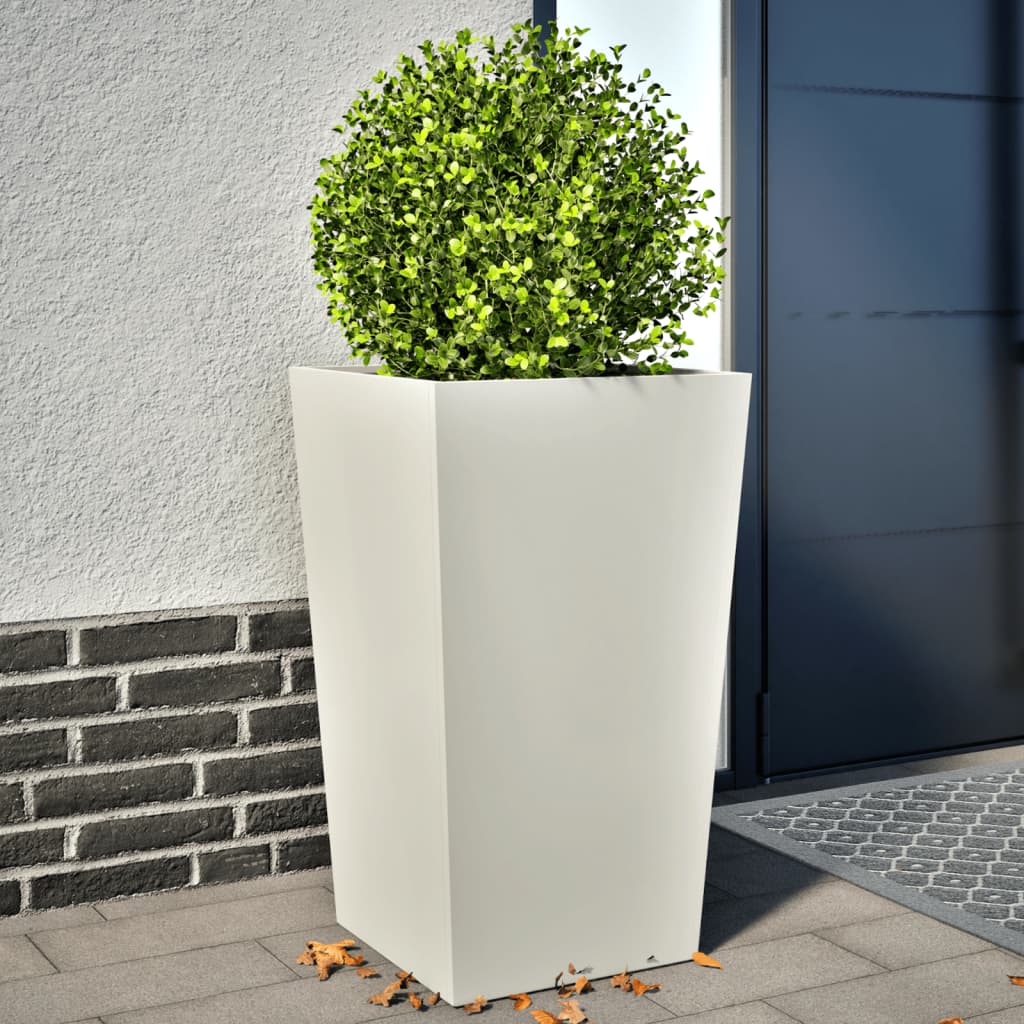 plantekrukker 2 stk. 45x45x75 cm stål hvid