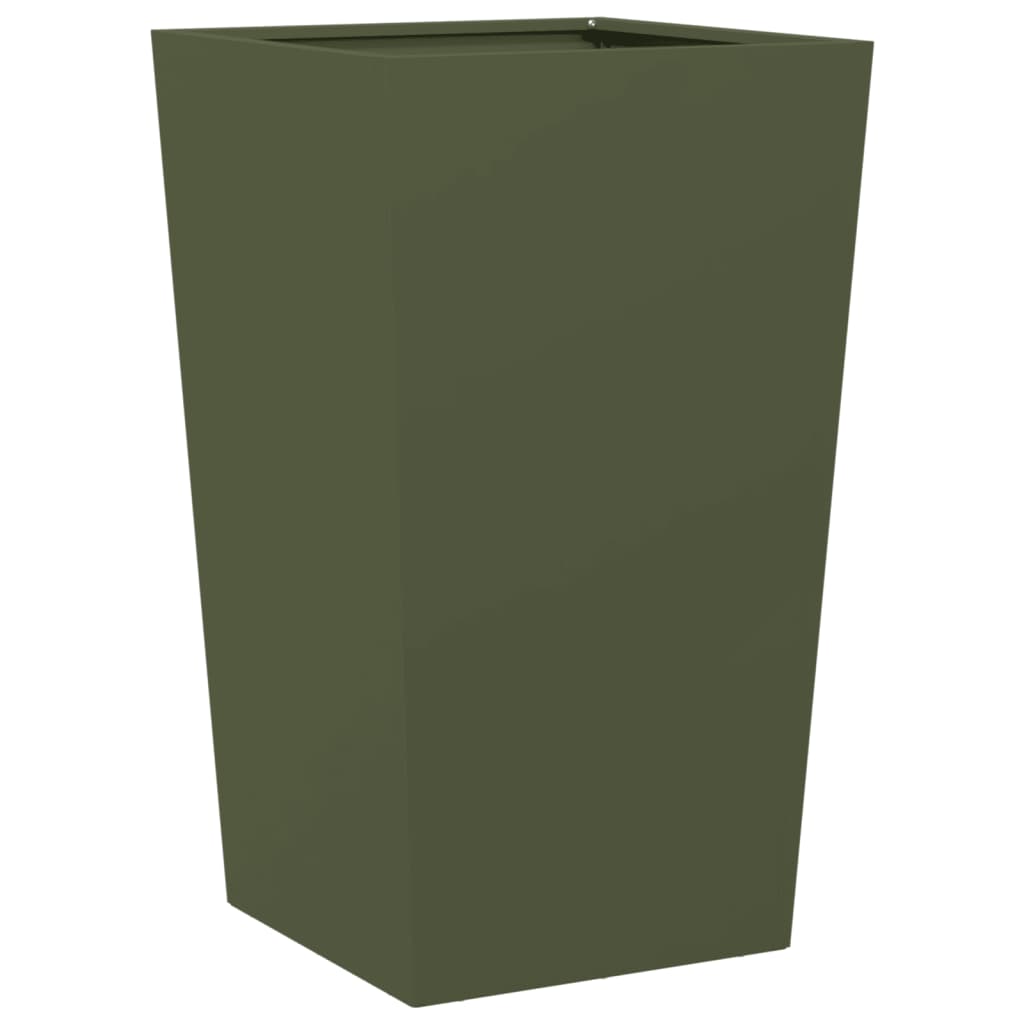 plantekrukker 2 stk. 45x45x75 cm stål olivengrøn