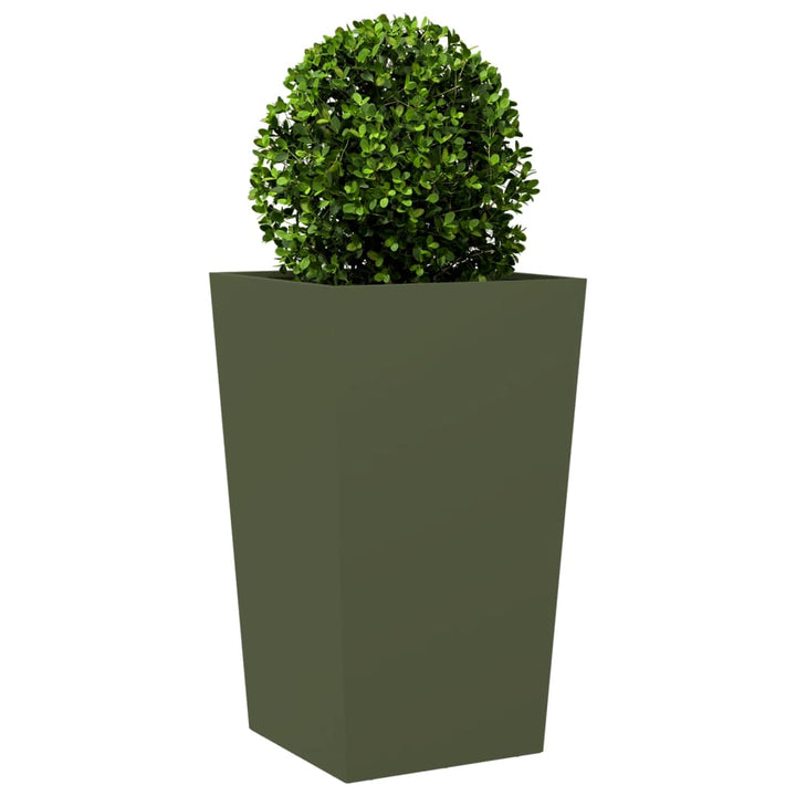 plantekrukker 2 stk. 45x45x75 cm stål olivengrøn