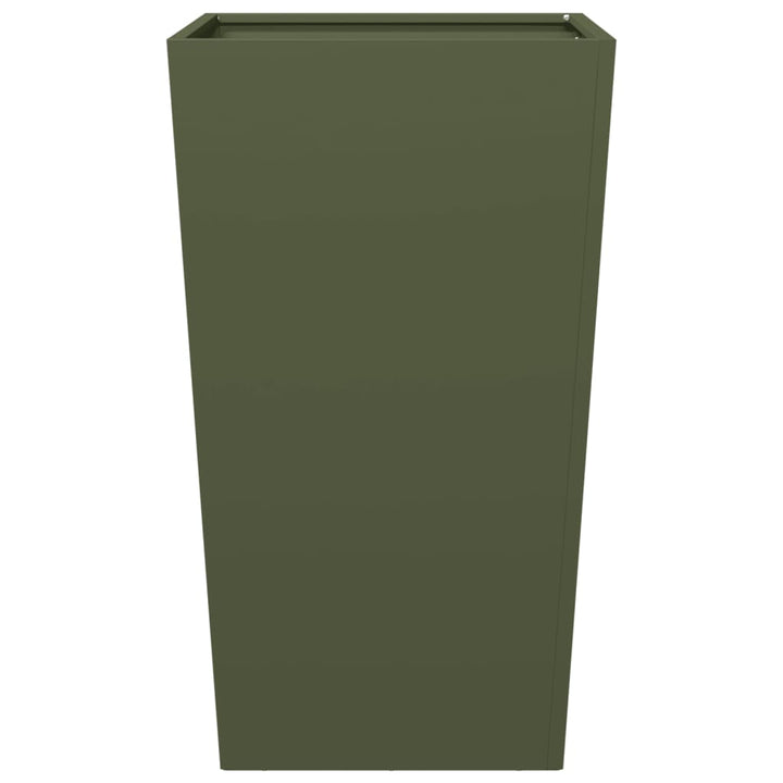 plantekrukker 2 stk. 45x45x75 cm stål olivengrøn