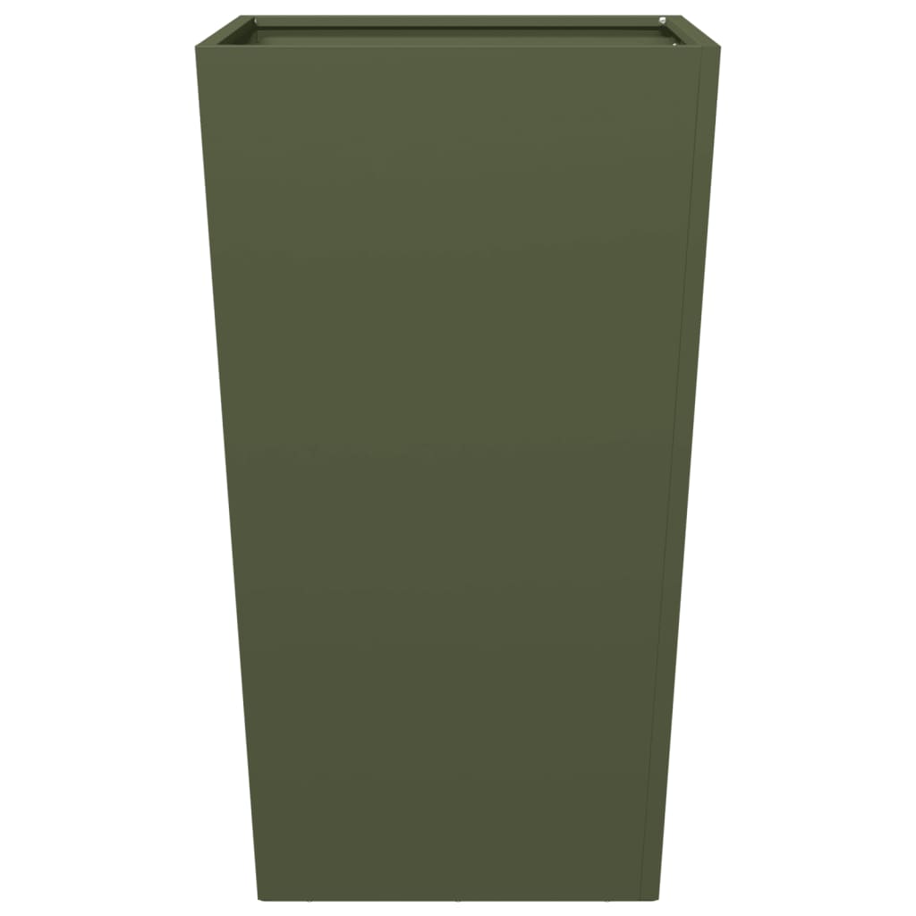 plantekrukker 2 stk. 45x45x75 cm stål olivengrøn