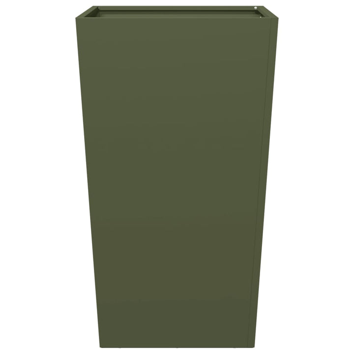 plantekrukker 2 stk. 45x45x75 cm stål olivengrøn
