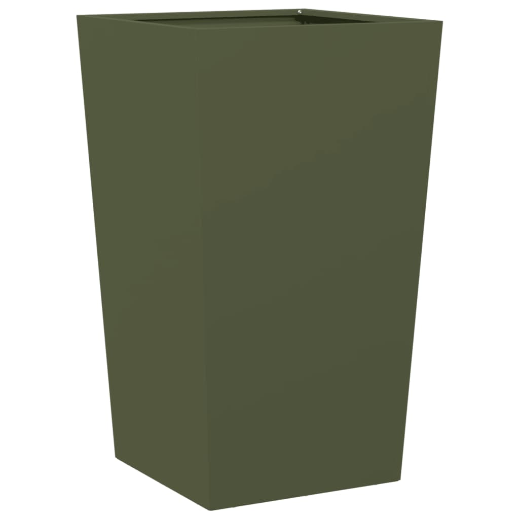 plantekrukker 2 stk. 45x45x75 cm stål olivengrøn