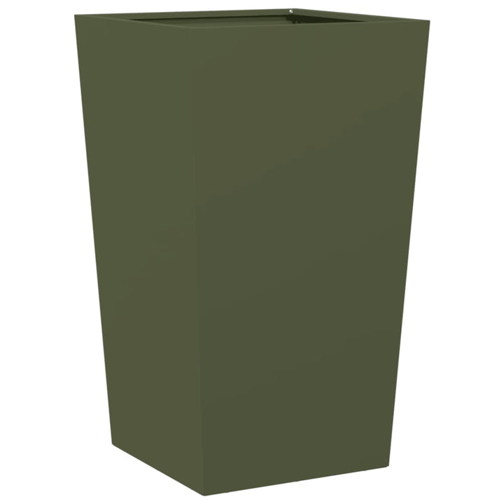 plantekrukker 2 stk. 45x45x75 cm stål olivengrøn