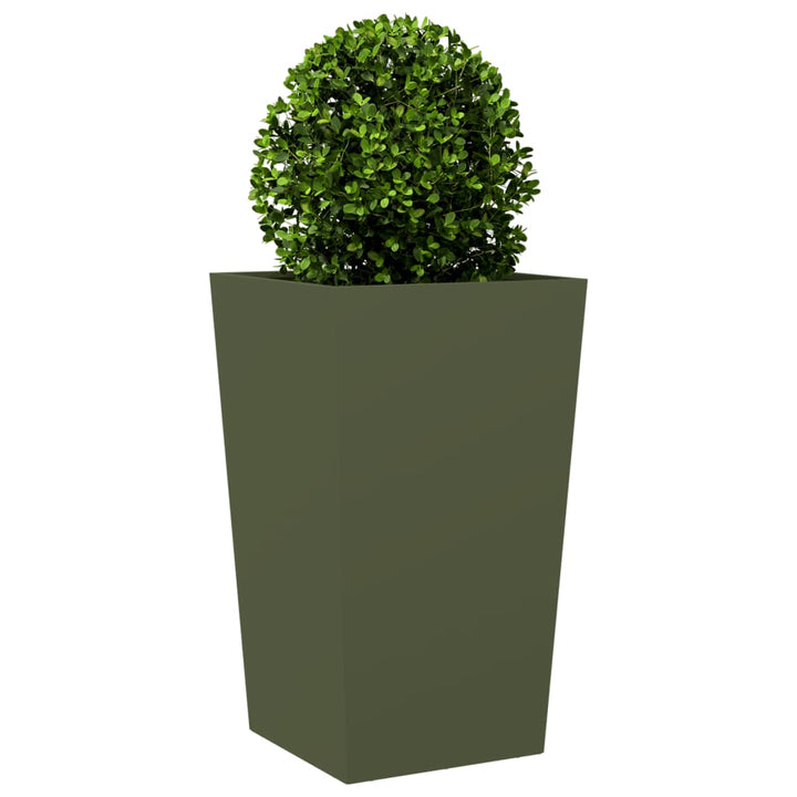 plantekrukker 2 stk. 45x45x75 cm stål olivengrøn