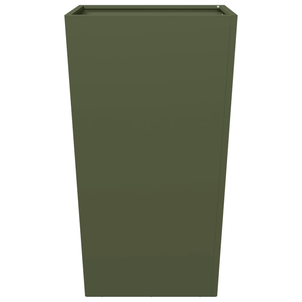plantekrukker 2 stk. 45x45x75 cm stål olivengrøn
