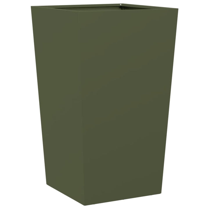 plantekrukker 2 stk. 45x45x75 cm stål olivengrøn
