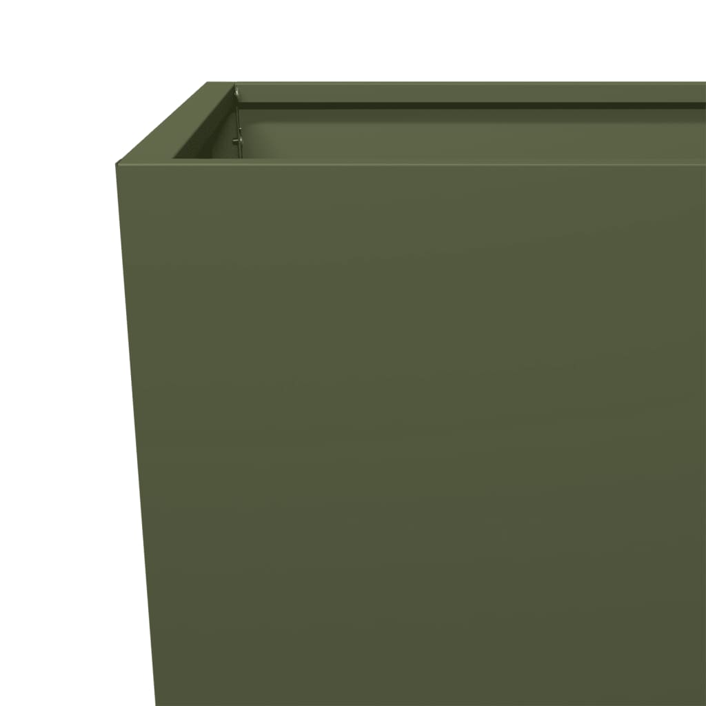 plantekrukker 2 stk. 45x45x75 cm stål olivengrøn