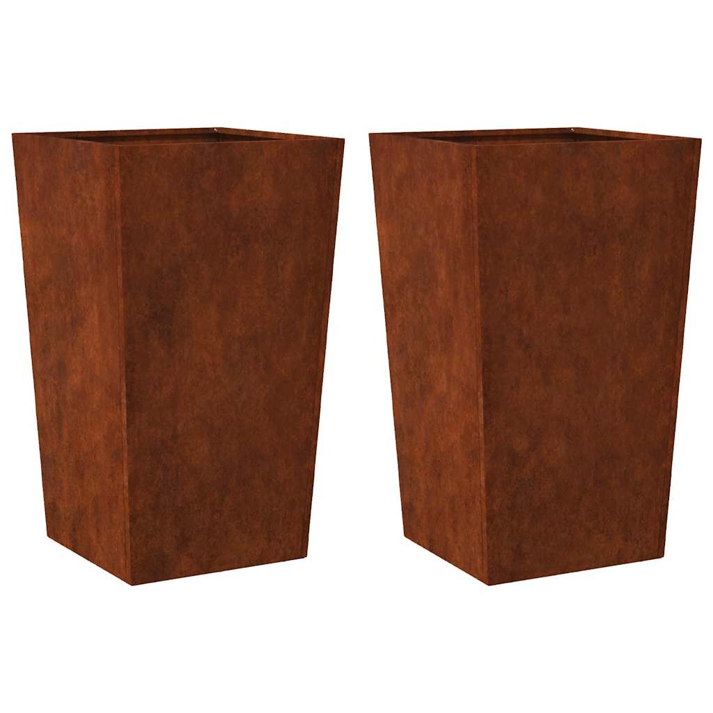 Havekrukker 2 stk 45x45x75 cm Forvitringsstål