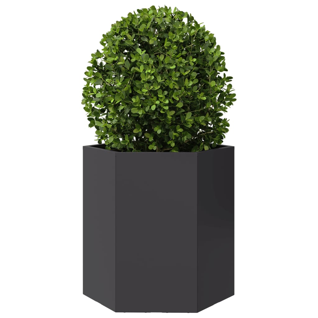 Havekrukker 2 stk. 46x40x45 cm sekskantet stål sort