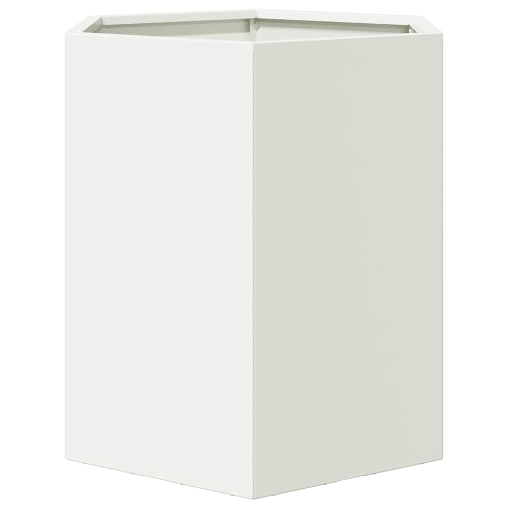 Havekrukker 2 stk. 46x40x45 cm sekskantet stål hvid