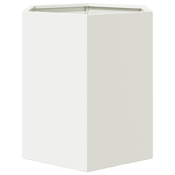 Havekrukker 2 stk. 46x40x45 cm sekskantet stål hvid