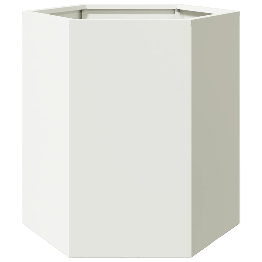 Havekrukker 2 stk. 46x40x45 cm sekskantet stål hvid