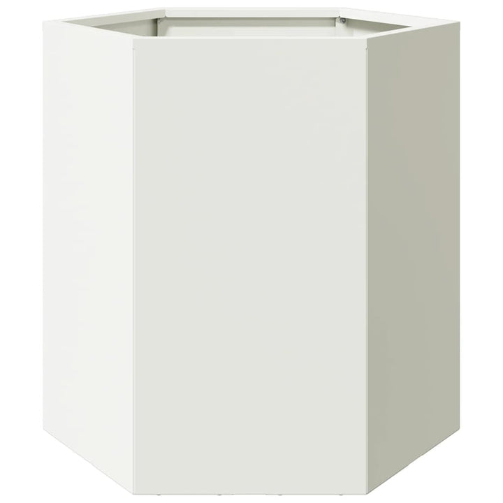 Havekrukker 2 stk. 46x40x45 cm sekskantet stål hvid