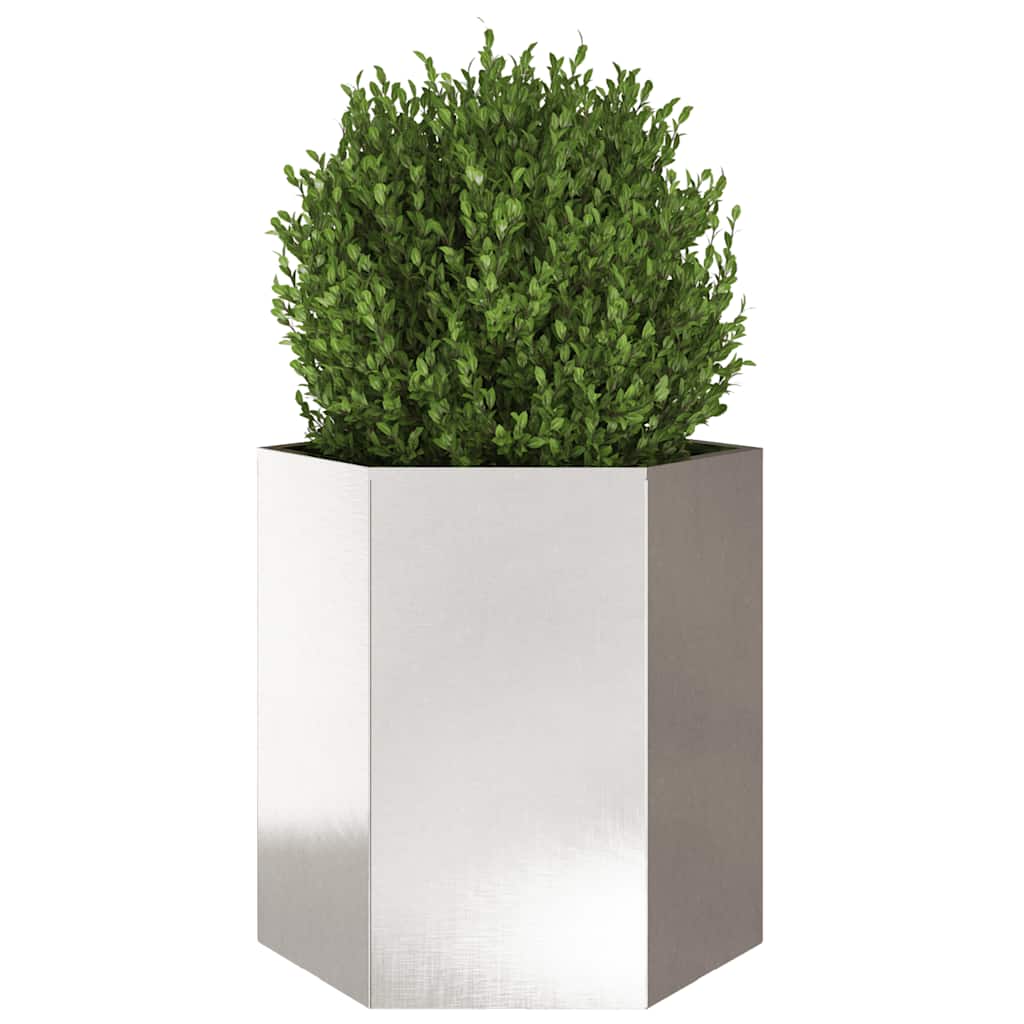 Havekrukker 2 stk 46x40x45 cm sekskantet rustfrit stål sort