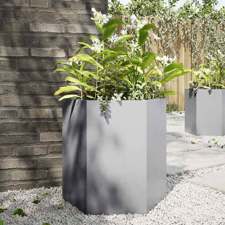 plantekasse 46x40x45 cm sekskantet galvaniseret stål