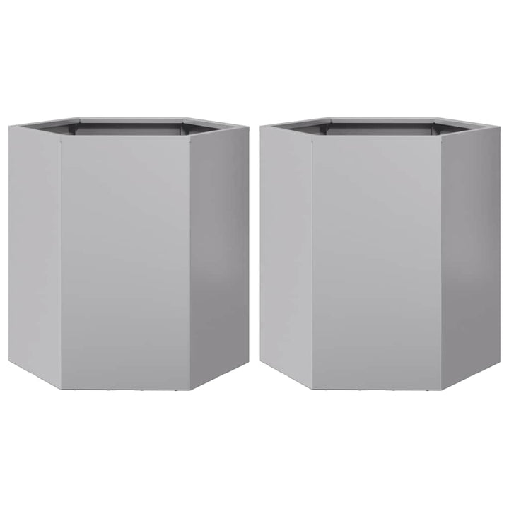 Havekrukker 2 stk 46x40x45cm sekskantet galvaniseret stål sort