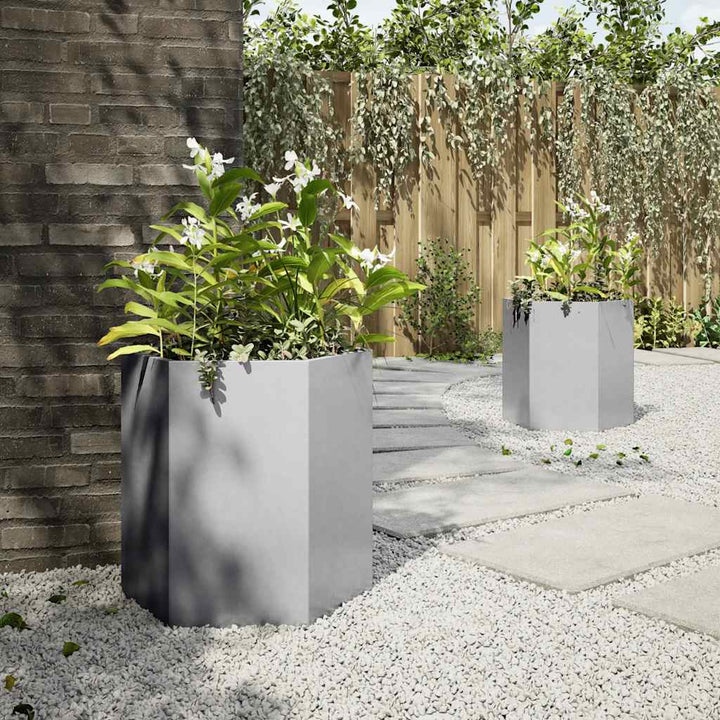 Havekrukker 2 stk 46x40x45cm sekskantet galvaniseret stål sort