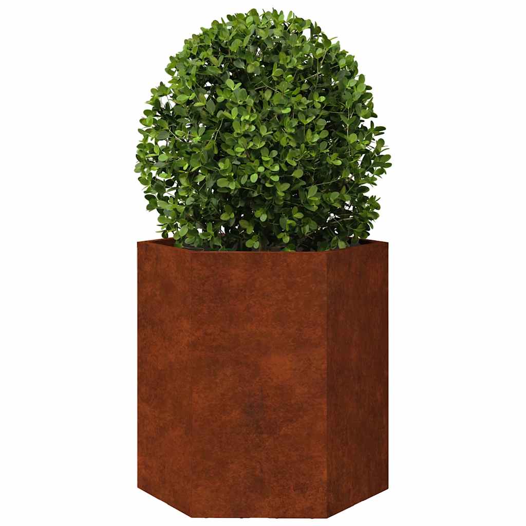 Havekrukker 2 stk 46x40x45 cm sekskantet Forvitringsstål