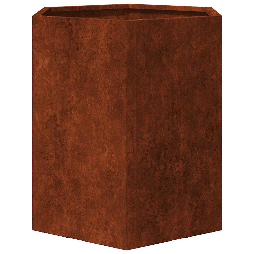 Havekrukker 2 stk 46x40x45 cm sekskantet Forvitringsstål
