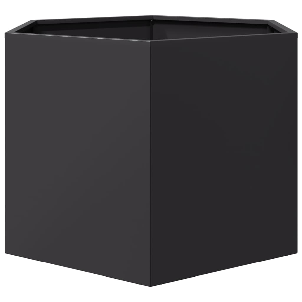 plantekasse 69x60x45 cm sekskantet stål sort