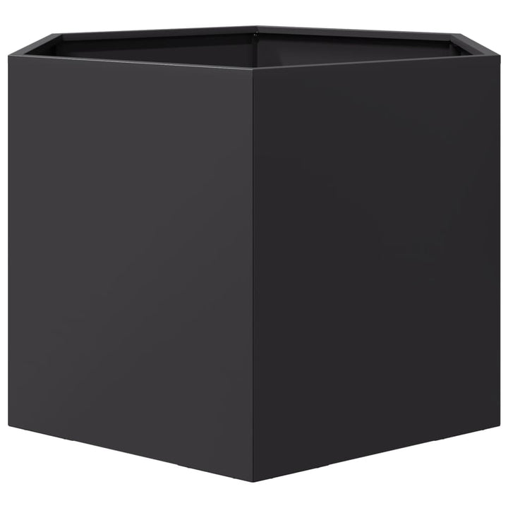 plantekasse 69x60x45 cm sekskantet stål sort
