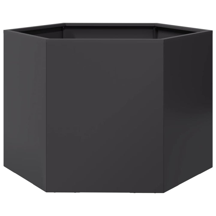 plantekasse 69x60x45 cm sekskantet stål sort