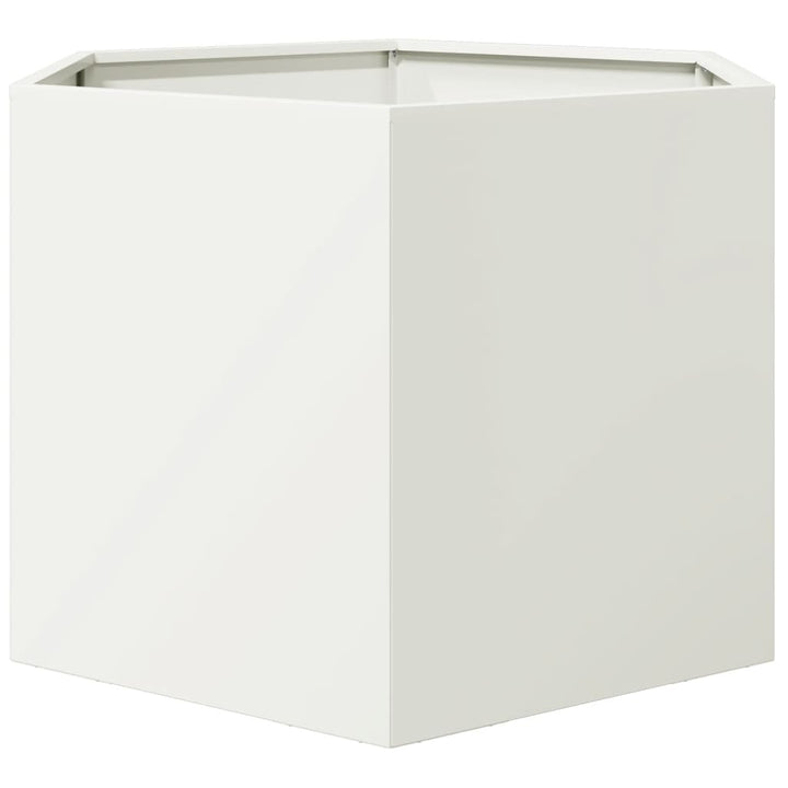 plantekasse 69x60x45 cm sekskantet stål hvid