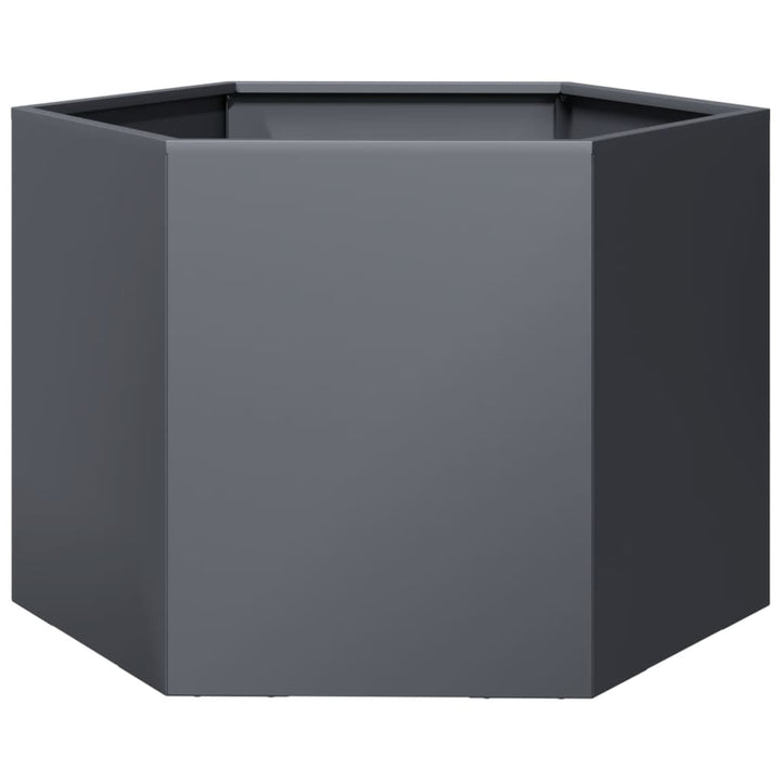 plantekasse 69x60x45 cm sekskantet stål antracitgrå