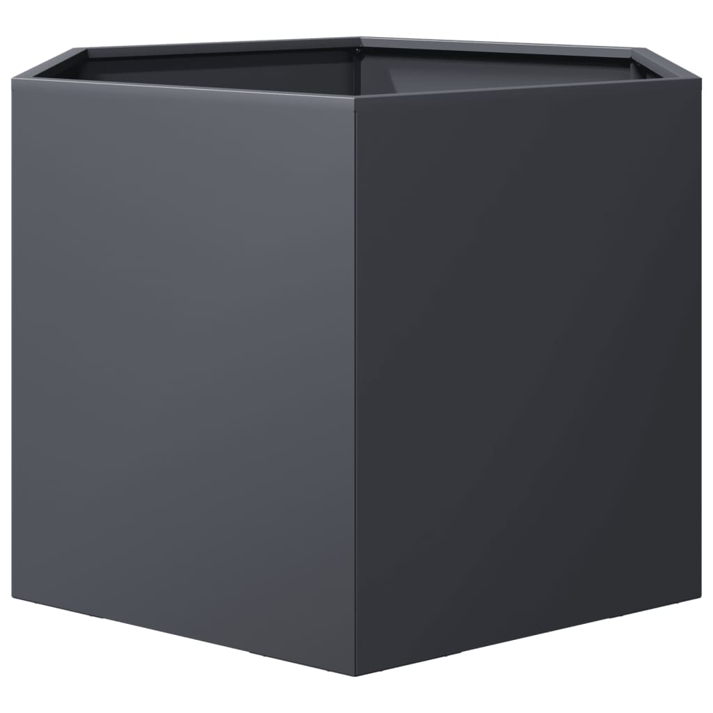 plantekasse 69x60x45 cm sekskantet stål antracitgrå