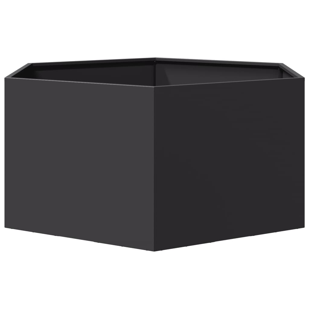 plantekasse 104x90x45 cm sekskantet stål sort