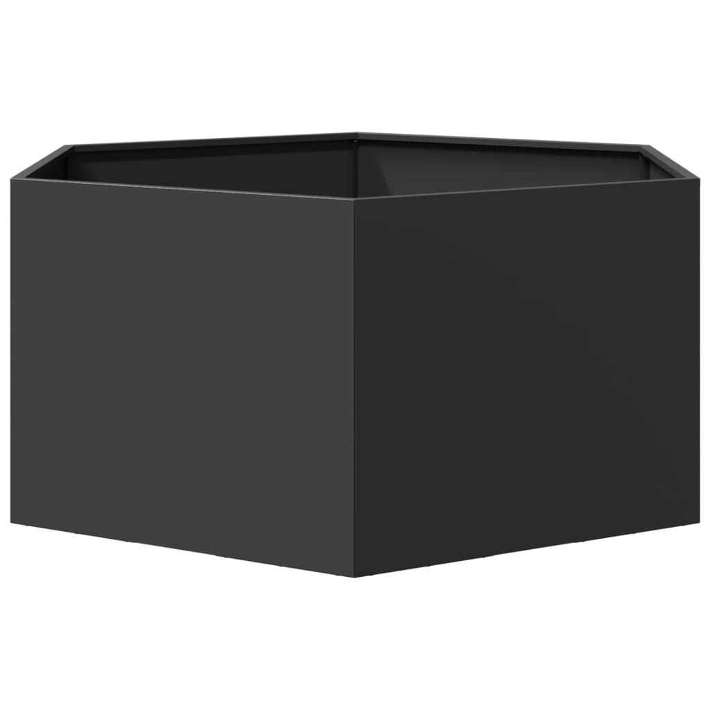 plantekasse 104x90x45 cm sekskantet stål sort