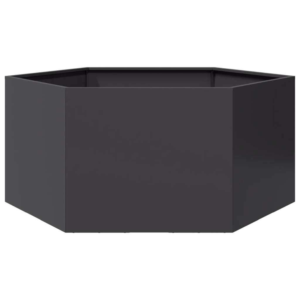 plantekasse 104x90x45 cm sekskantet stål sort
