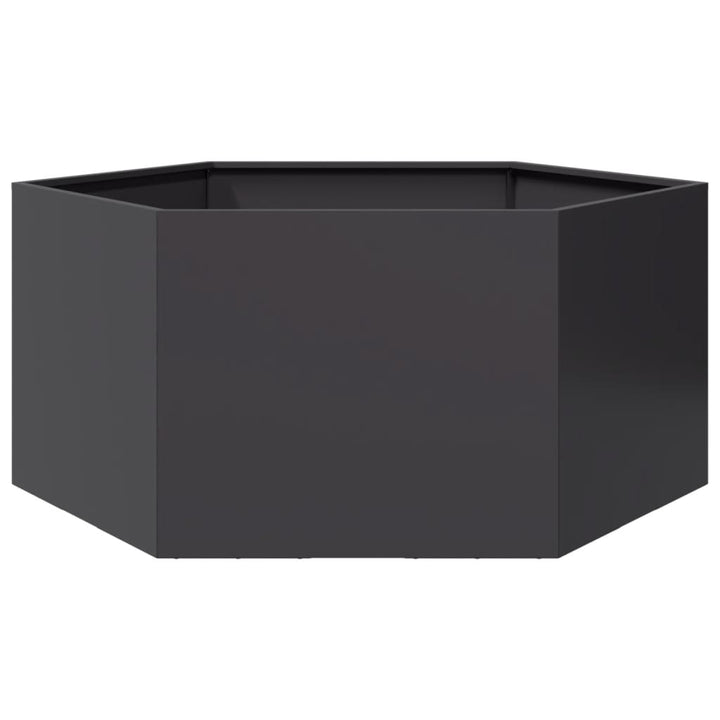 plantekasse 104x90x45 cm sekskantet stål sort