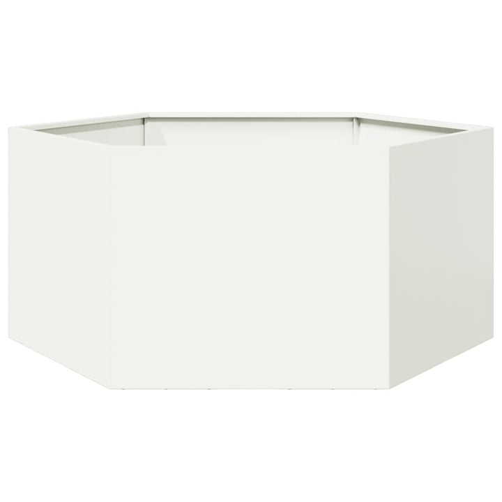 plantekasse 104x90x45 cm sekskantet stål hvid