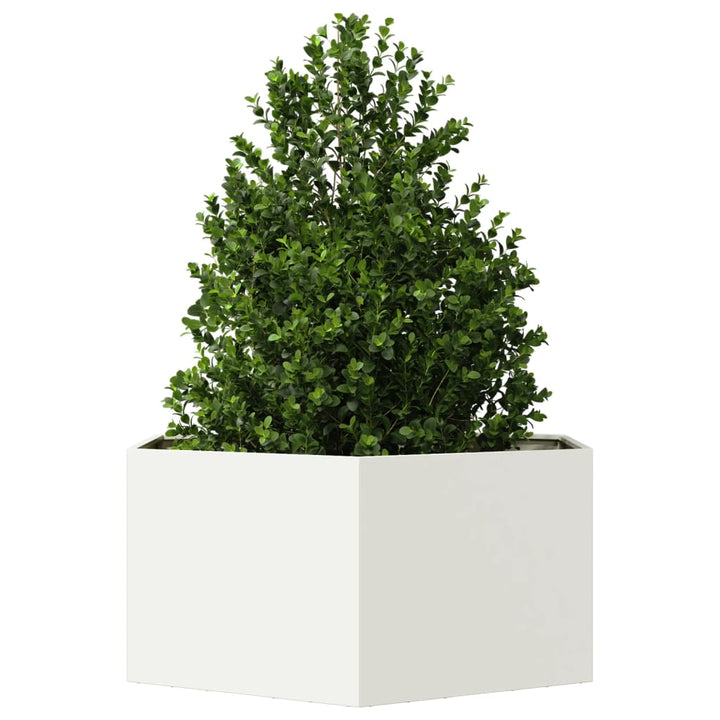 plantekasse 104x90x45 cm sekskantet stål hvid