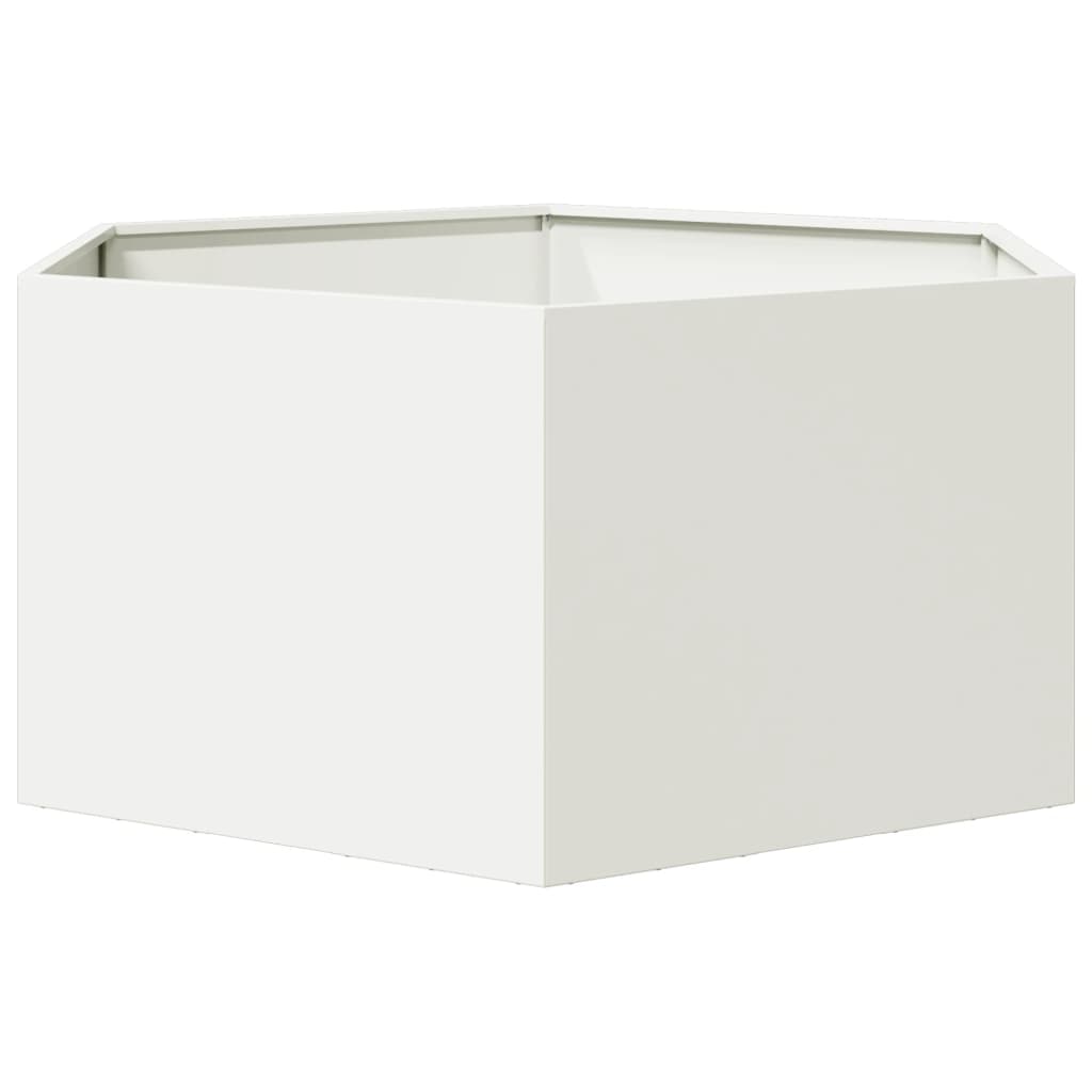 plantekasse 104x90x45 cm sekskantet stål hvid
