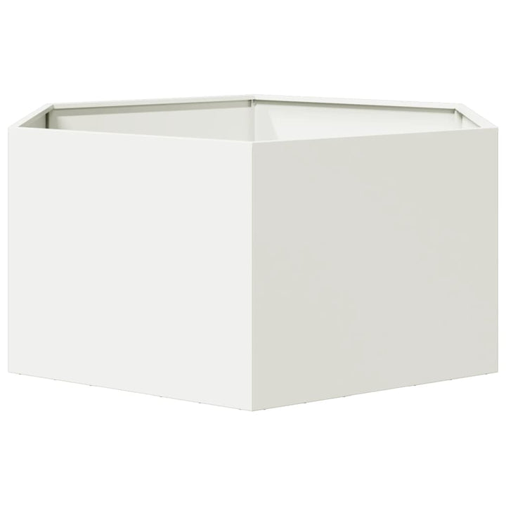 plantekasse 104x90x45 cm sekskantet stål hvid