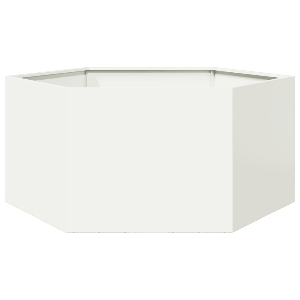 plantekasse 104x90x45 cm sekskantet stål hvid