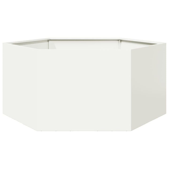 plantekasse 104x90x45 cm sekskantet stål hvid