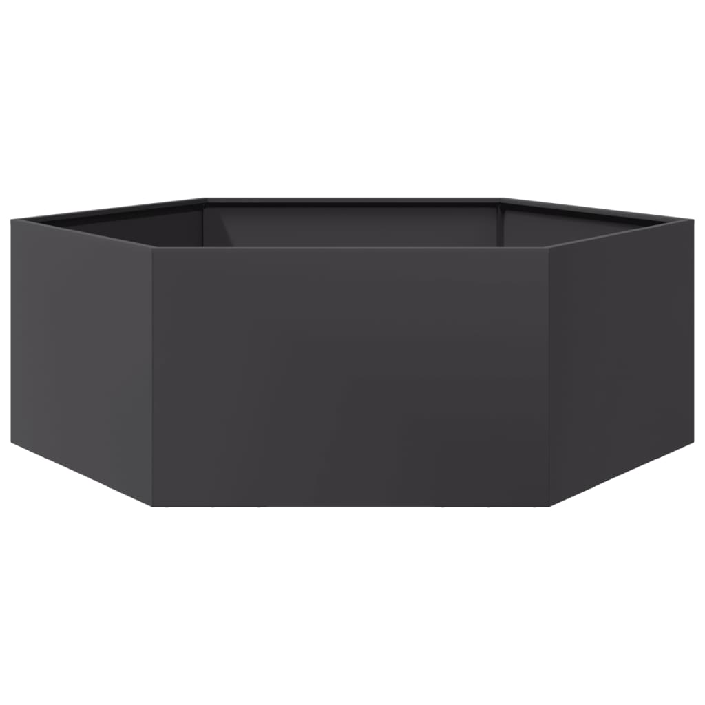 plantekasse 138x120x45 cm sekskantet stål sort