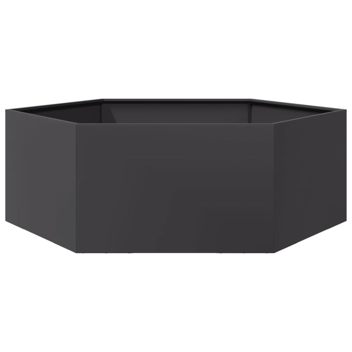 plantekasse 138x120x45 cm sekskantet stål sort