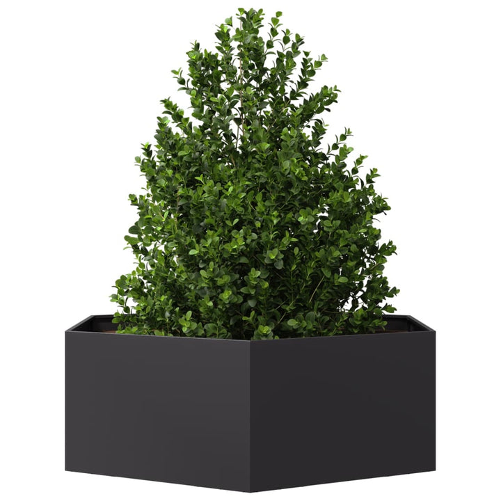 plantekasse 138x120x45 cm sekskantet stål sort