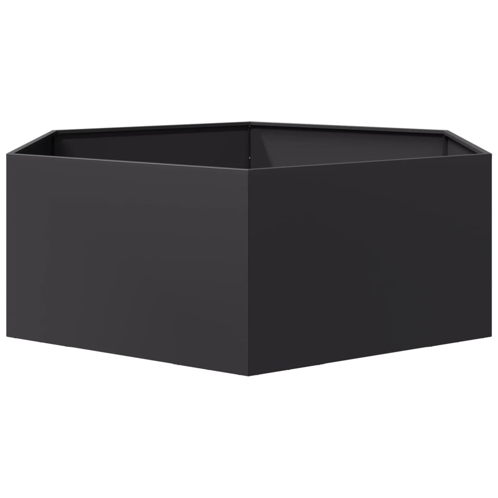 plantekasse 138x120x45 cm sekskantet stål sort